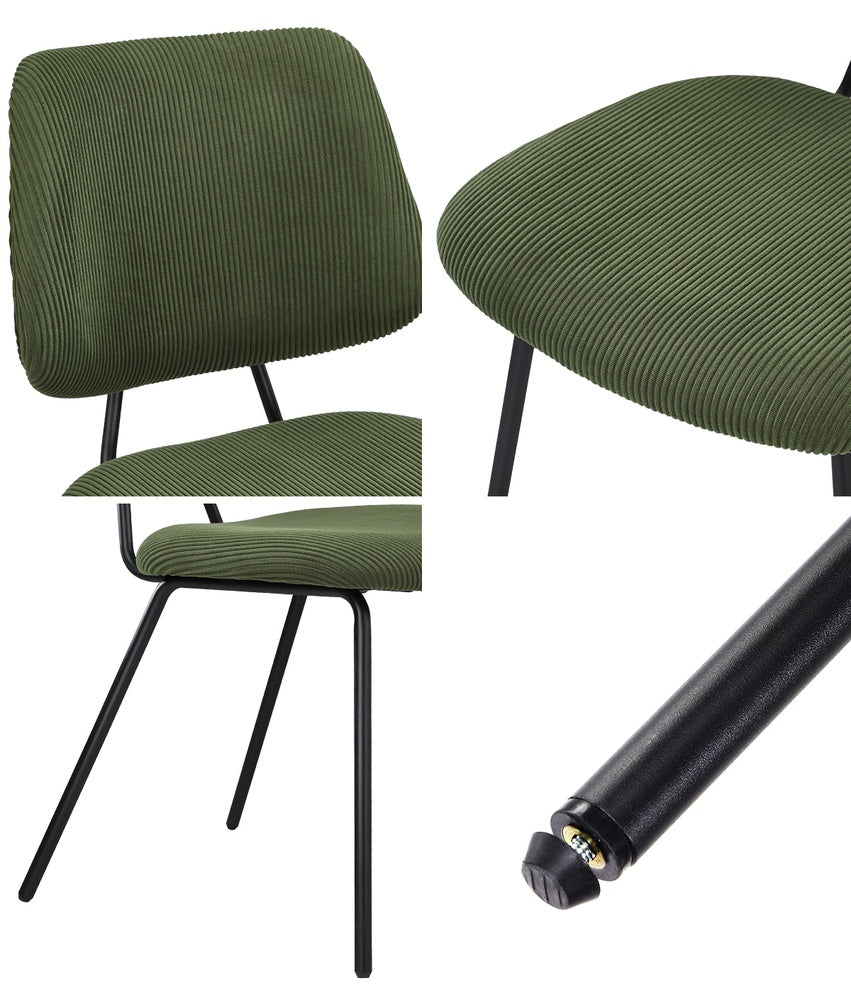 4x Dining Chair Vintage Retro Polyester Padded Dark Grey