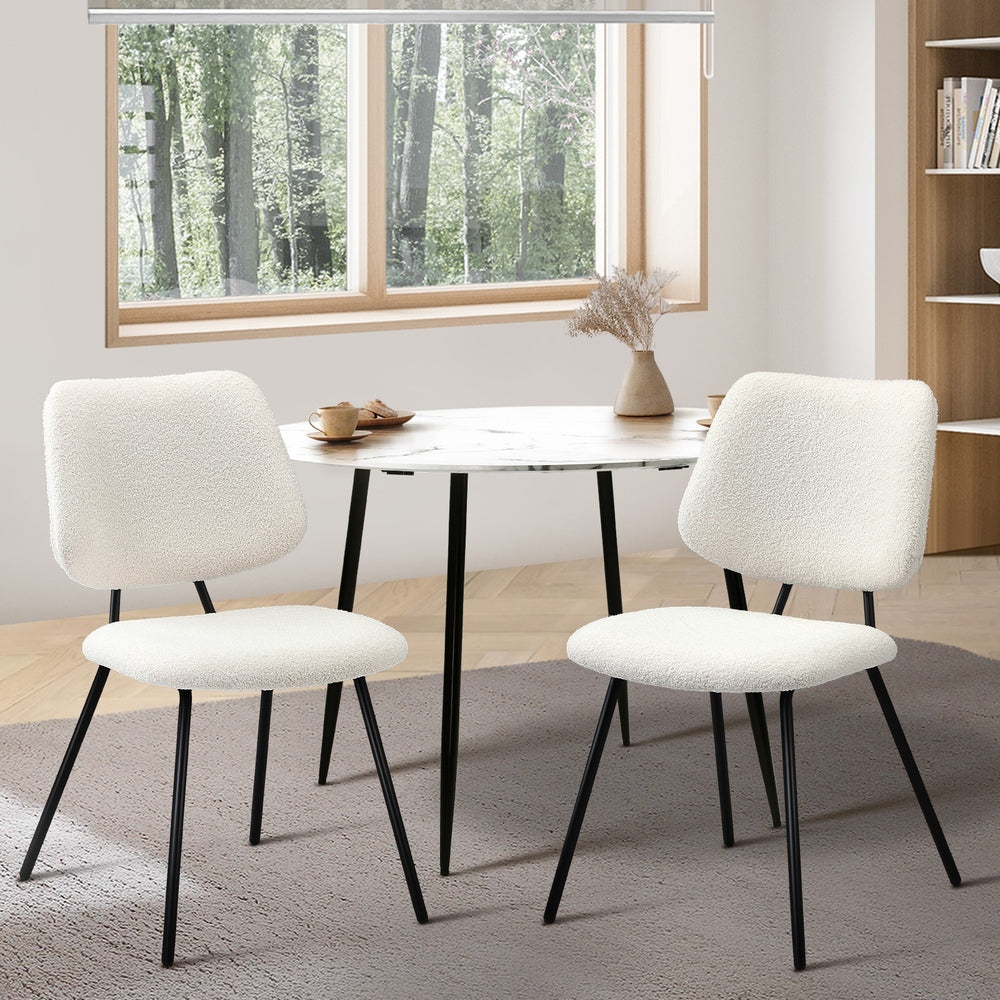 2x Dining Chair Vintage Retro Polyester Dark Grey