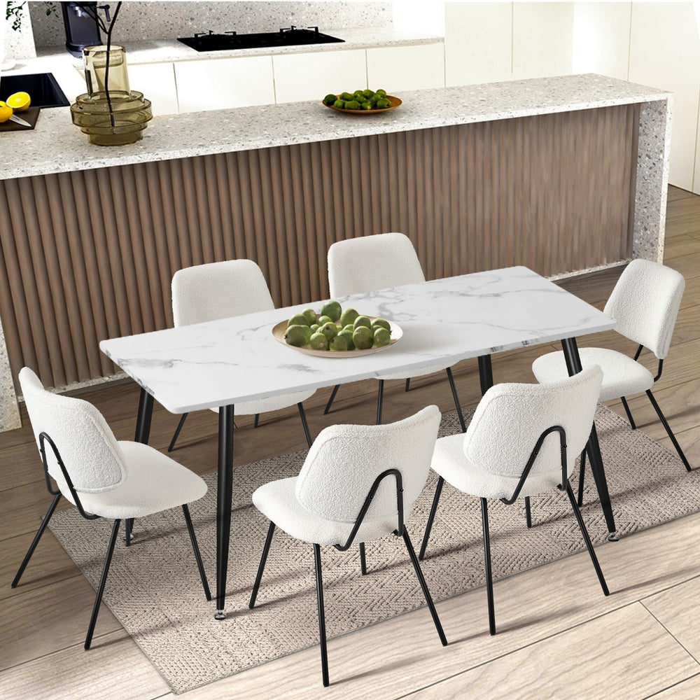 8x Dining Chair Vintage Retro Polyester Padded Dark Grey