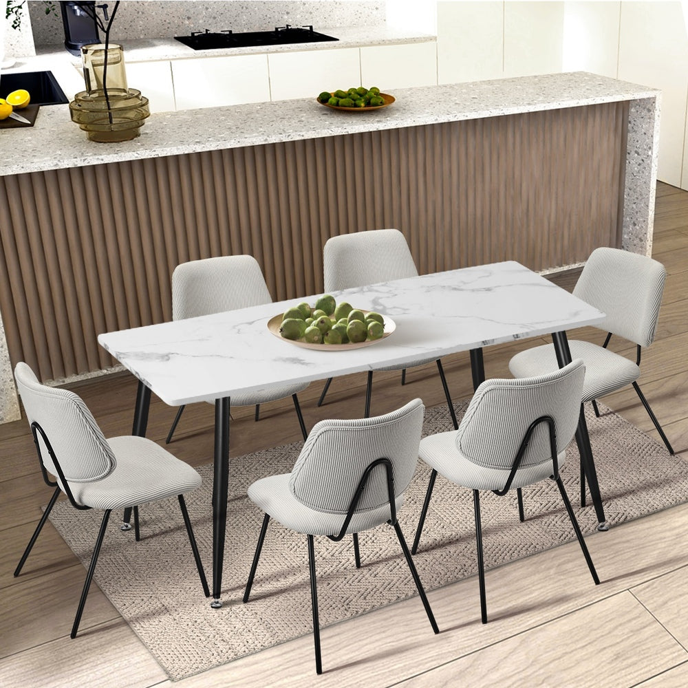 2x Dining Chair Vintage Retro Polyester Dark Grey
