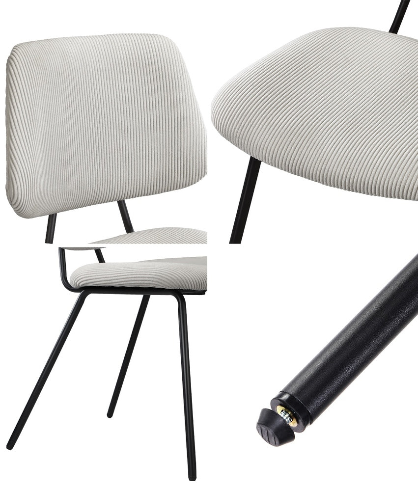 2x Dining Chair Vintage Retro Polyester Dark Grey