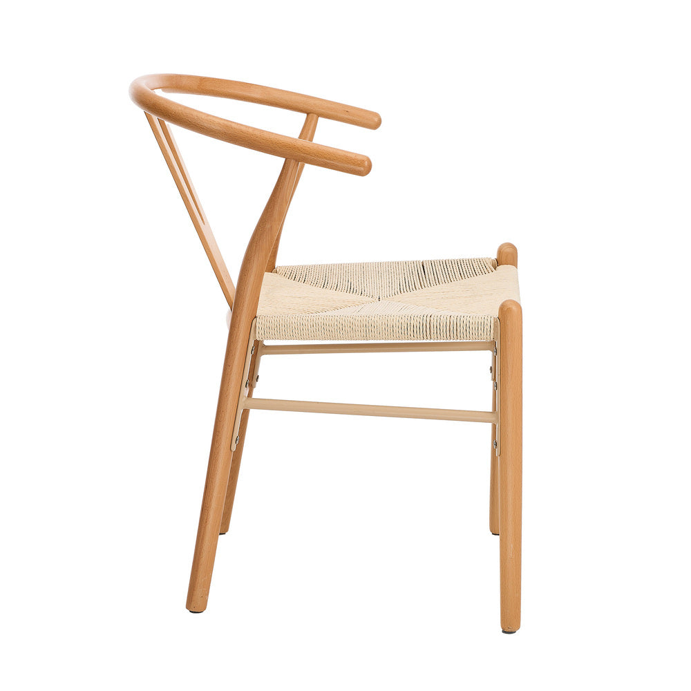 Set of 6 Wooden Dining Chair Wishbone Shaped Chair