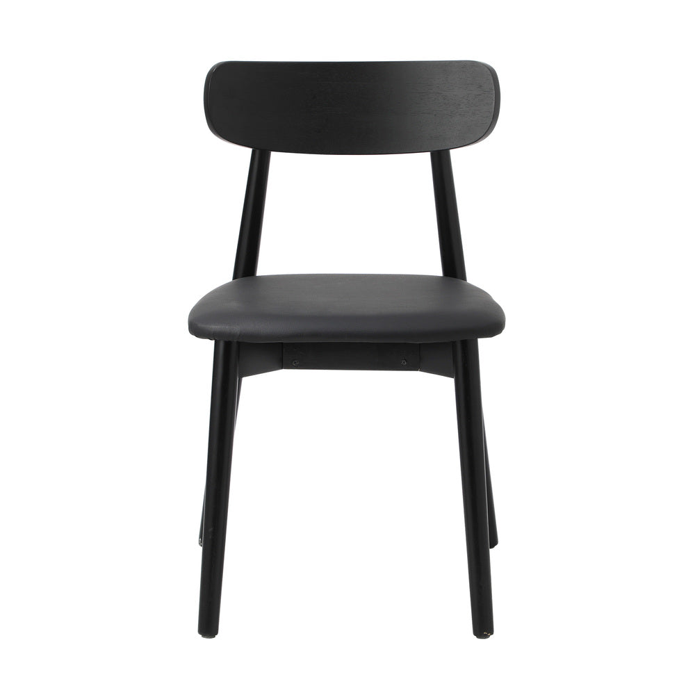 2x 4x 6x Dining Chairs PU Leather Solid Wood Cafe Lounge Black Beige