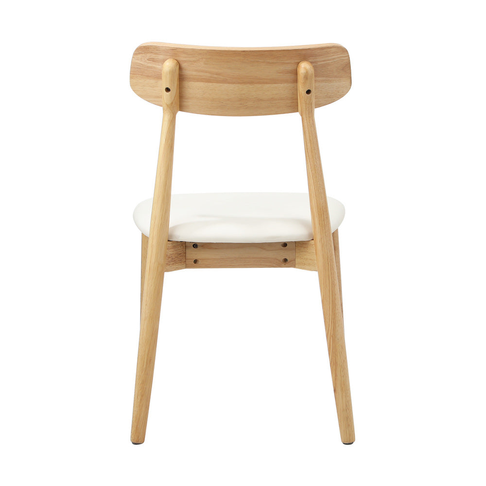 2x 4x 6x Dining Chairs PU Leather Solid Wood Cafe Lounge Black Beige