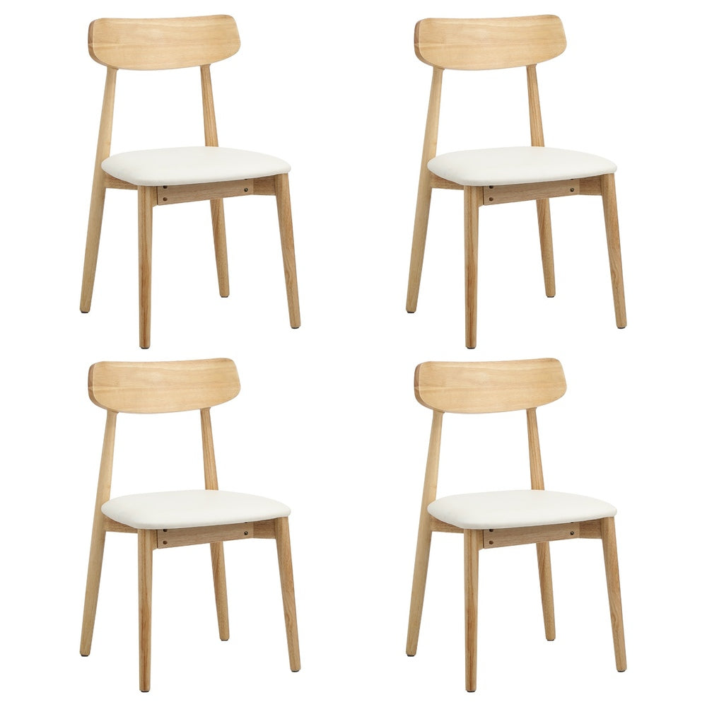 2x 4x 6x Dining Chairs PU Leather Solid Wood Cafe Lounge Black Beige