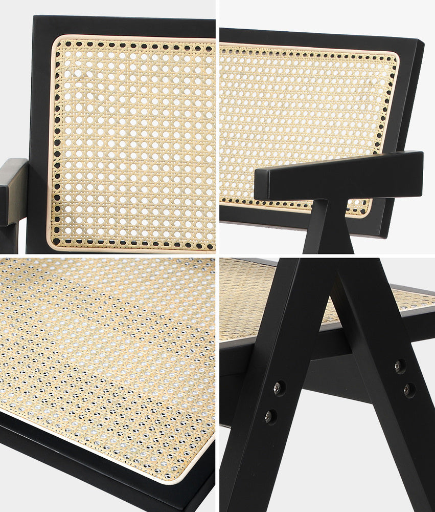 Dining Chairs Rattan Chair Wooden Balck/Walnut