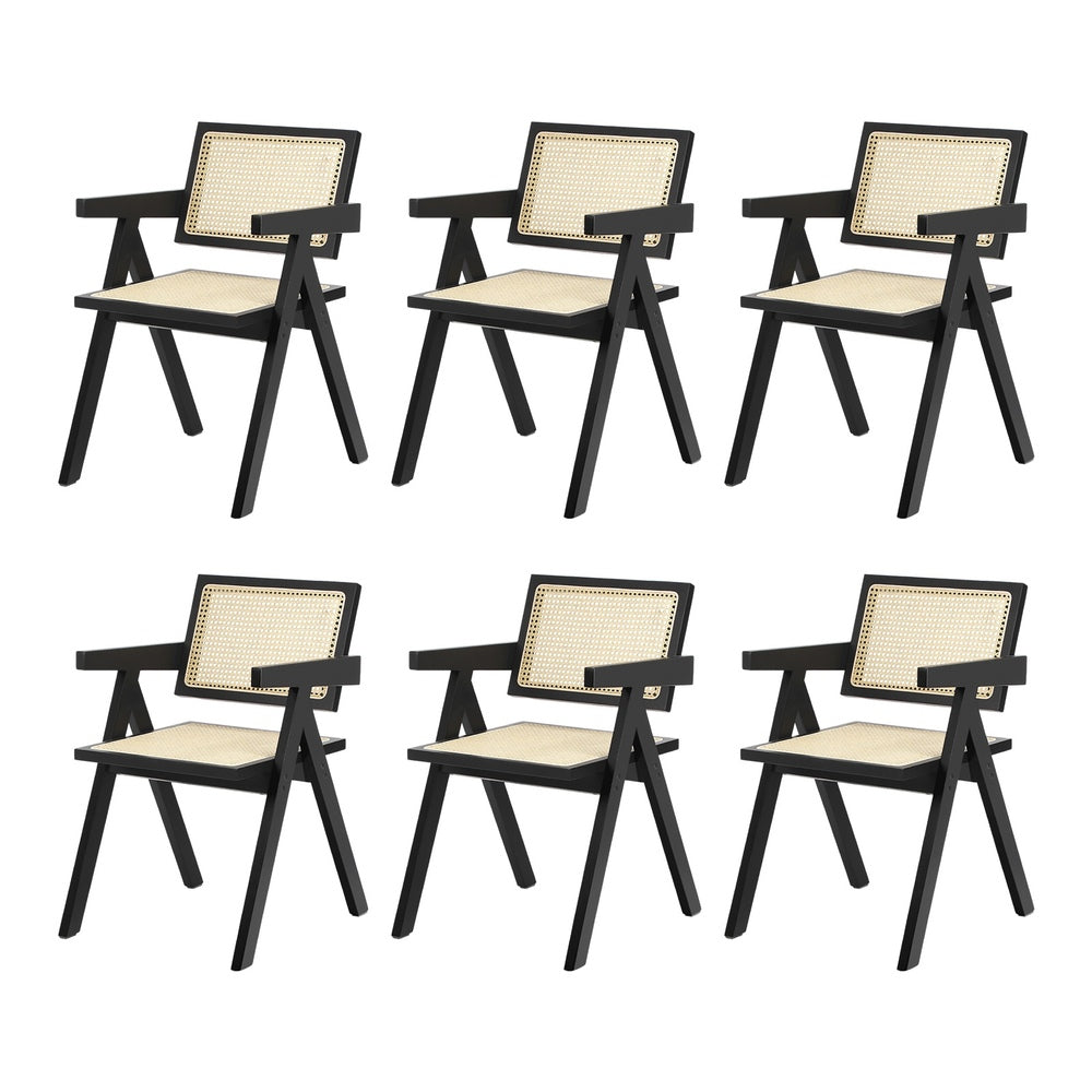 Dining Chairs Rattan Chair Wooden Balck/Walnut