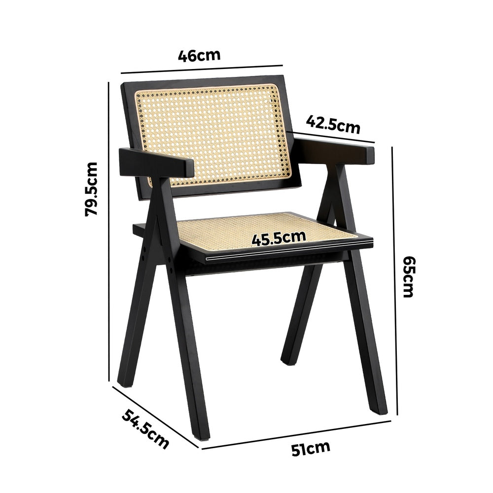 Dining Chairs Rattan Chair Wooden Balck/Walnut