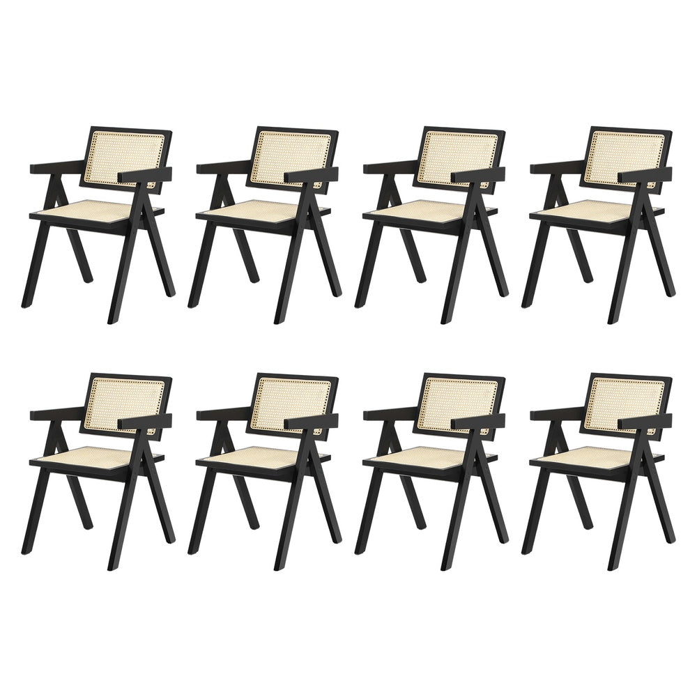 Dining Chairs Rattan Chair Wooden Balck/Walnut