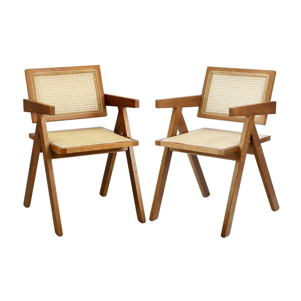 Dining Chairs Rattan Chair Wooden Balck/Walnut