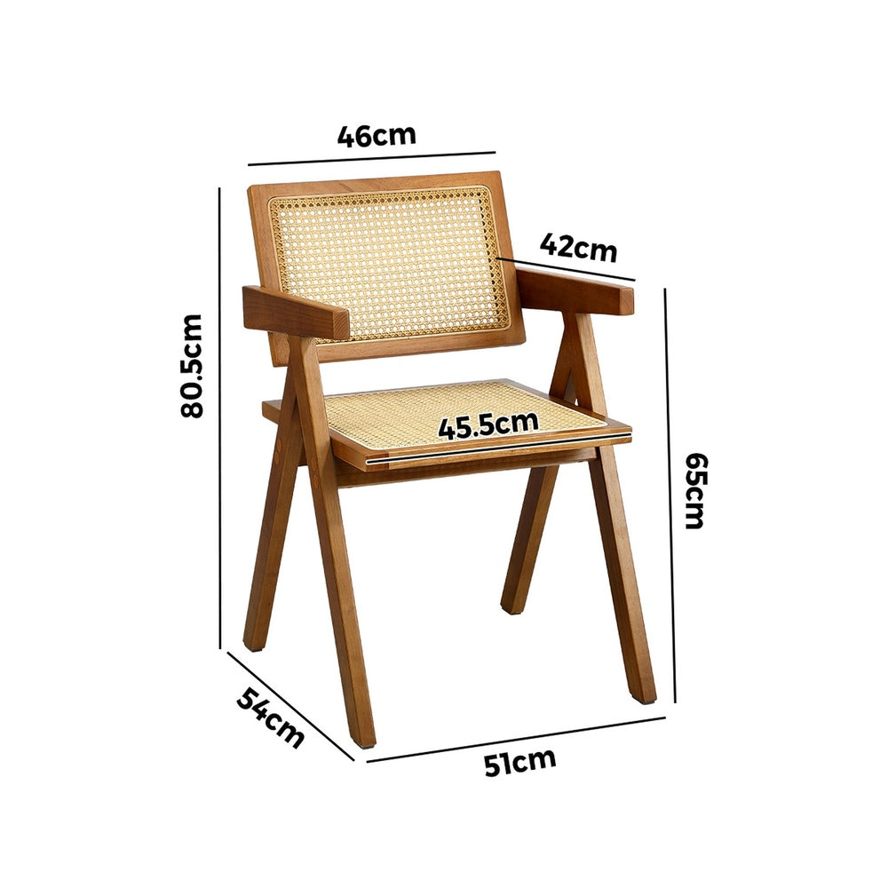 Dining Chairs Rattan Chair Wooden Balck/Walnut