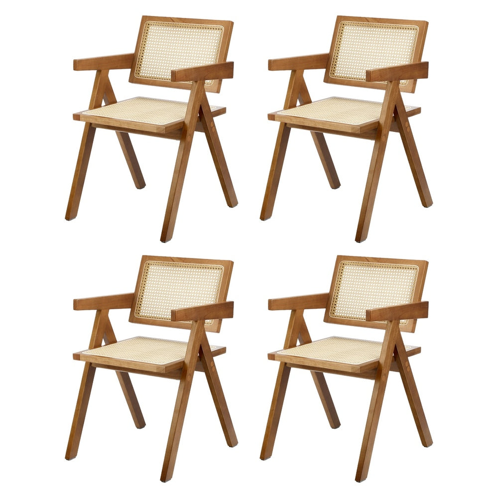 Dining Chairs Rattan Chair Wooden Balck/Walnut
