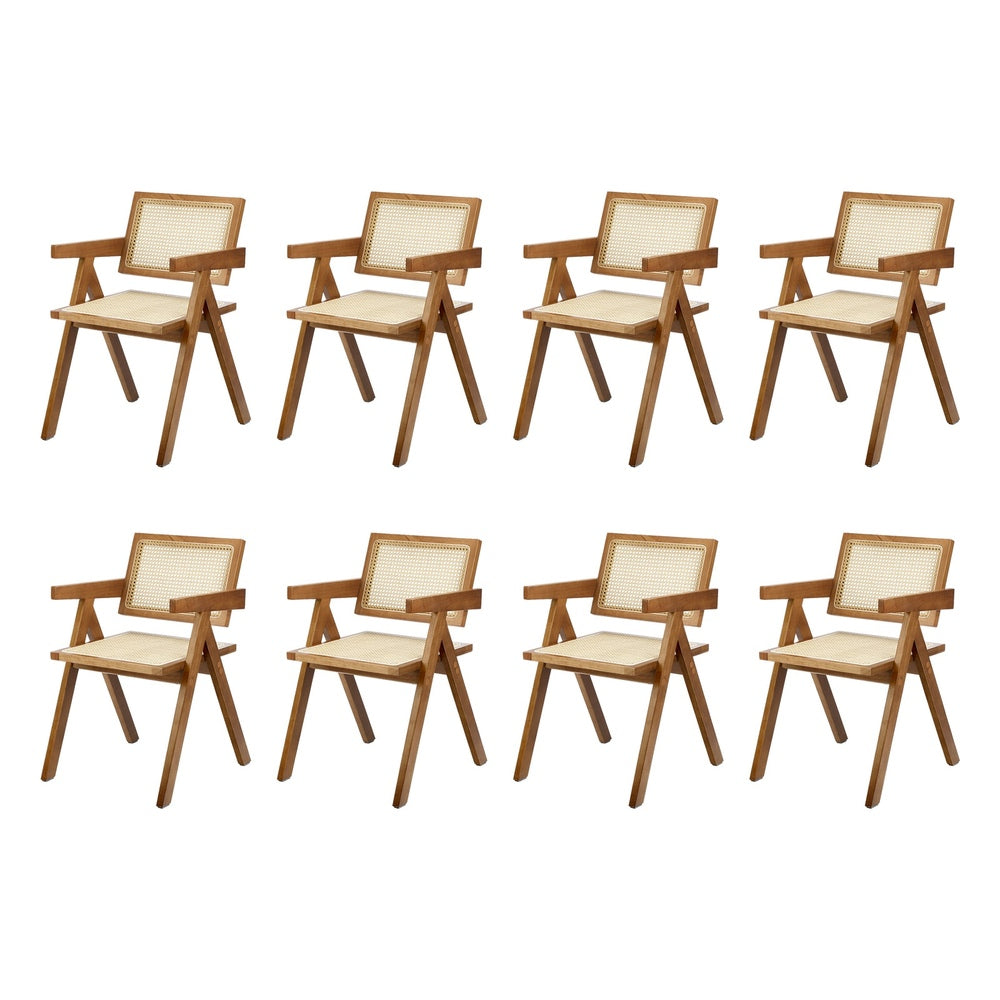 Dining Chairs Rattan Chair Wooden Balck/Walnut