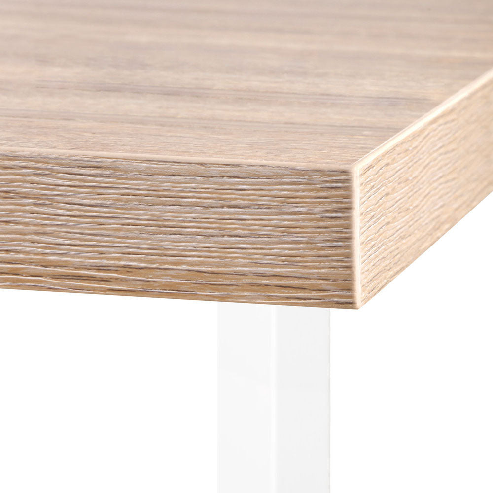 140cm Computer Desk with Bookshelf Oak & White Study Table