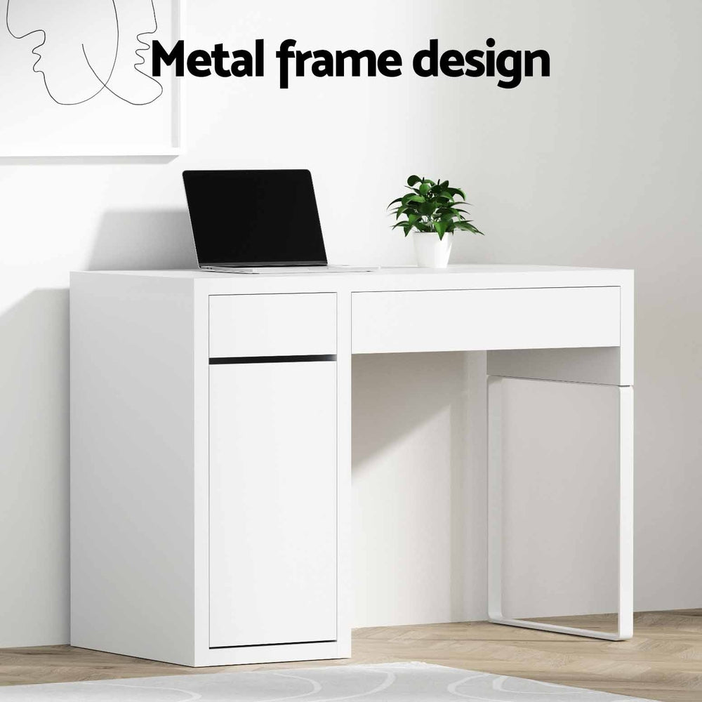 Computer Desk White Drawer Cabinet Storage Study Table Home Office