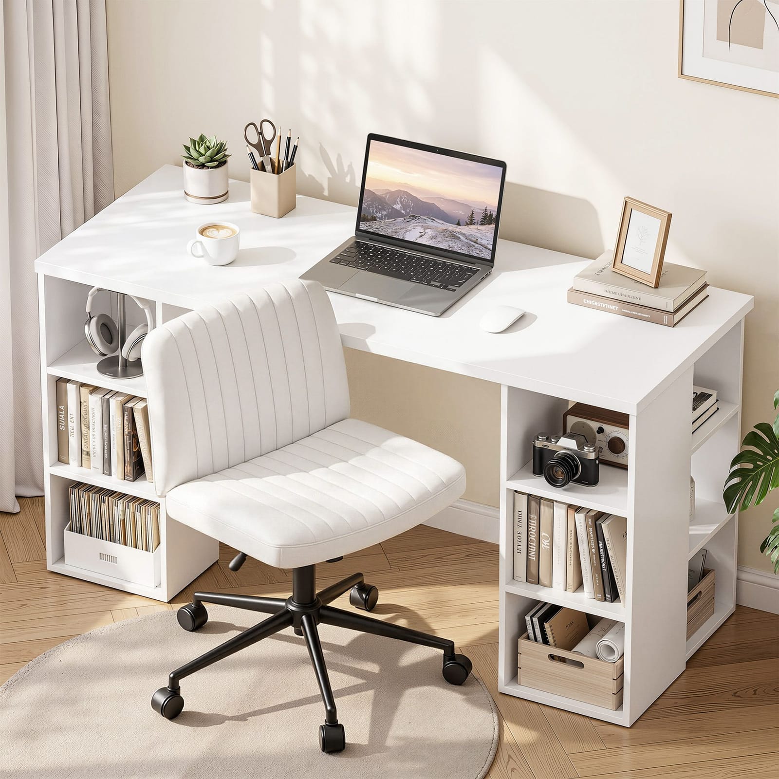 Office Desk Set 150cm White 150x59x75cm