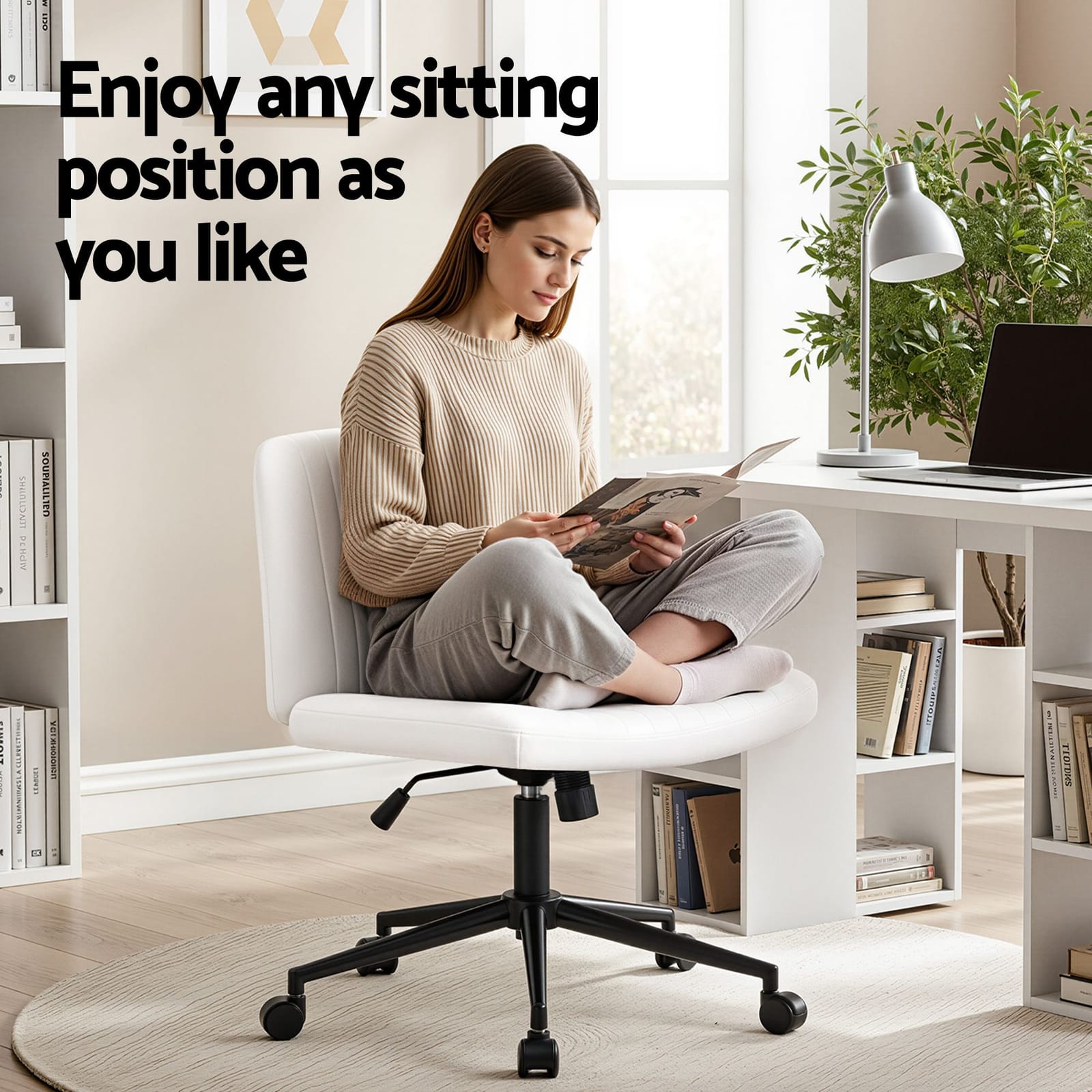 Office Desk Set 150cm White 150x59x75cm
