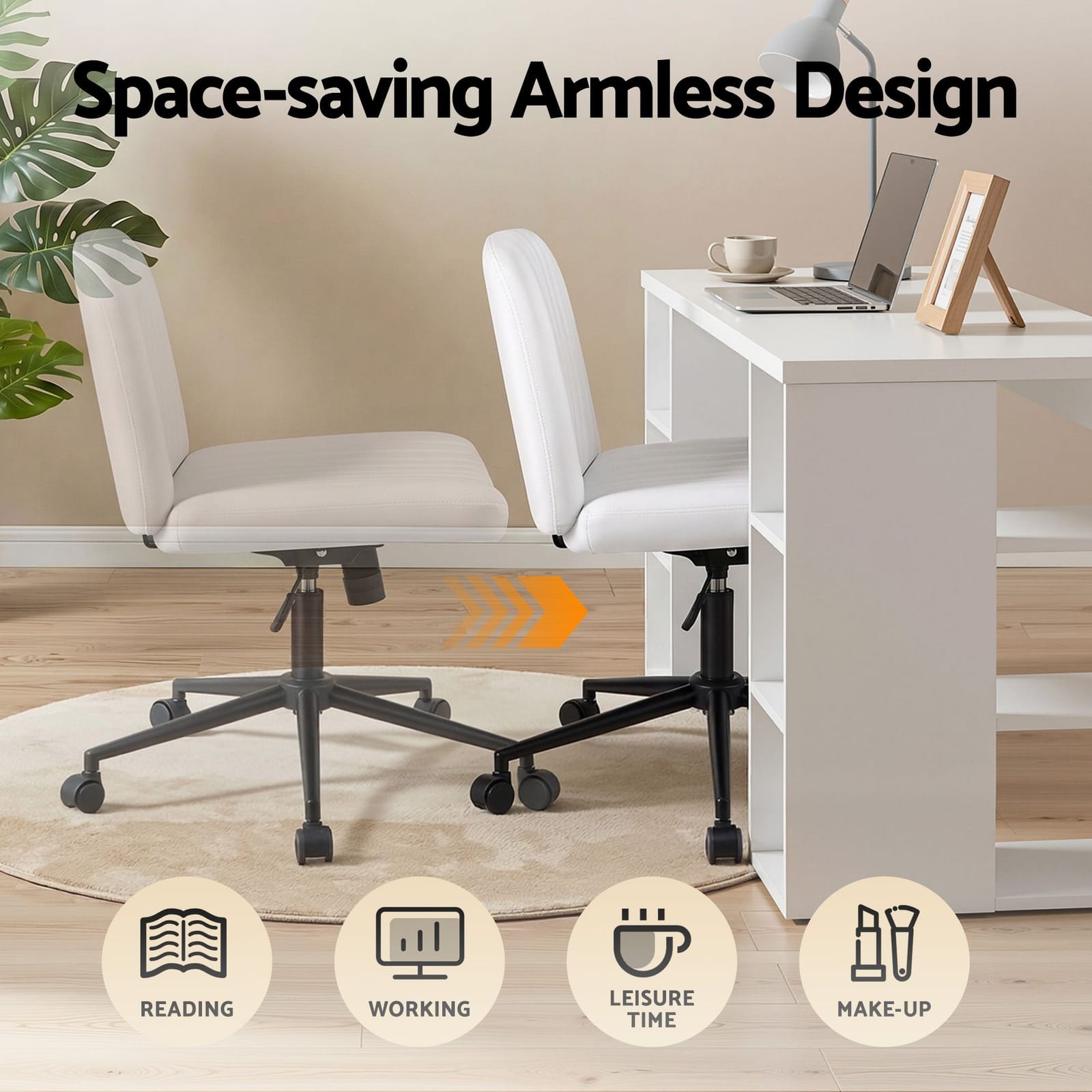 Office Desk Set 150cm White 150x59x75cm