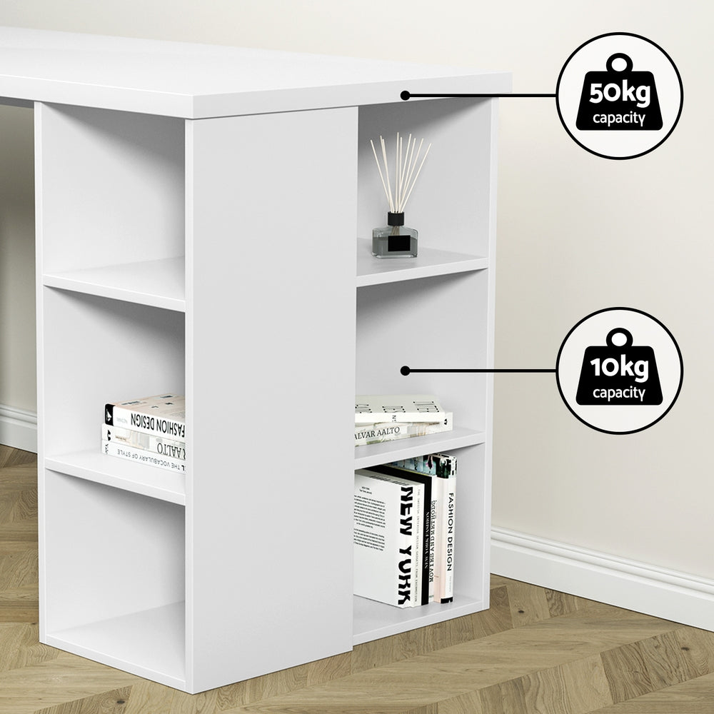 Computer Desk Bookshelf White 150Cm