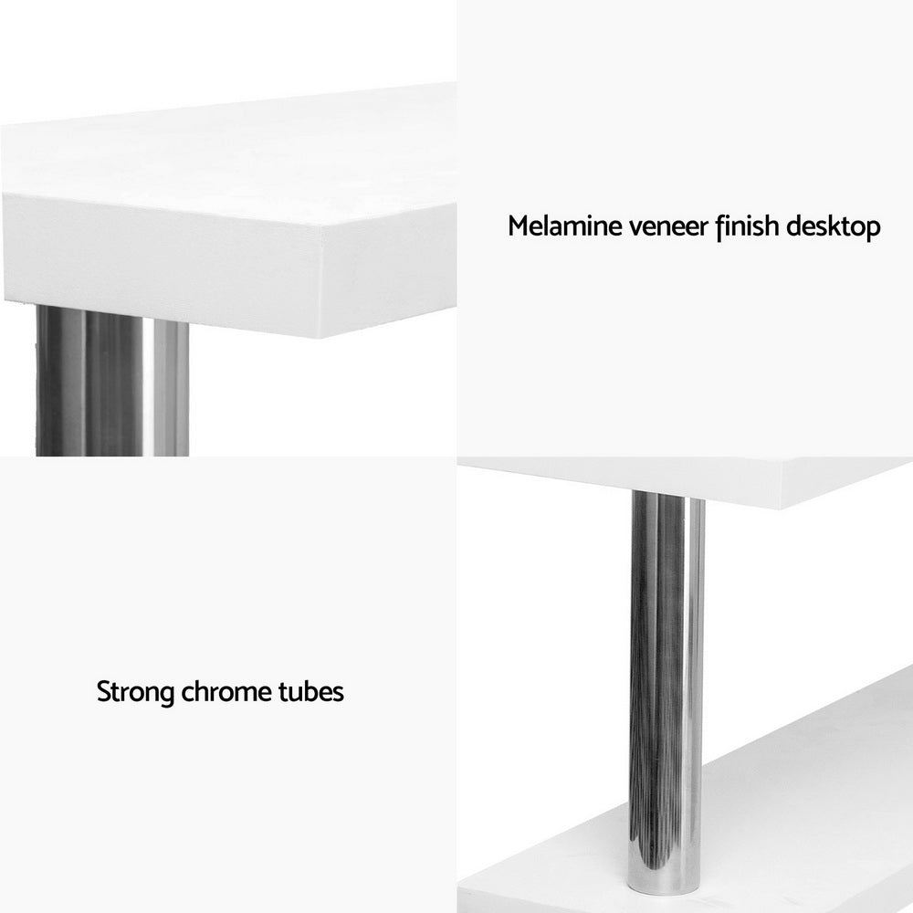 Computer Desk L Shape White with Bookshelf Storage Home Office Desk