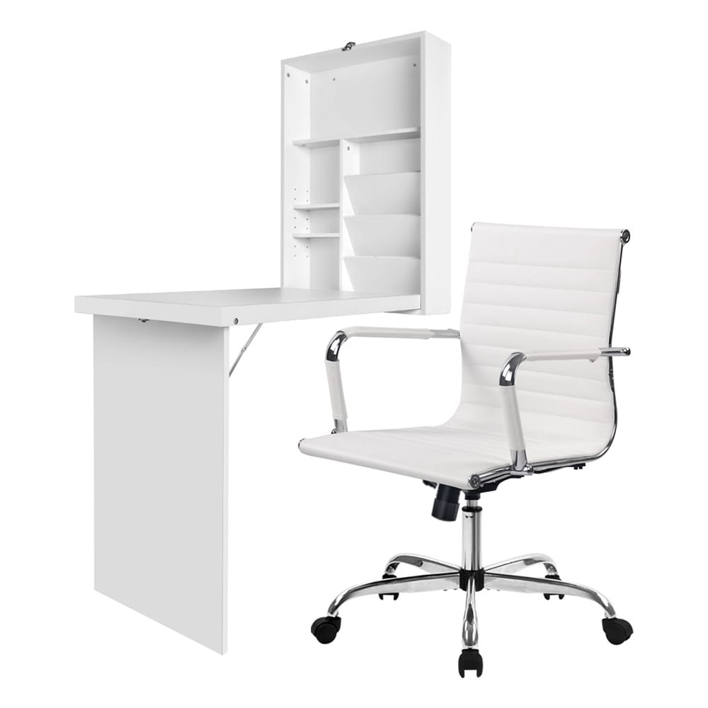 Computer Desk Office Set White 78x52.5x156cm