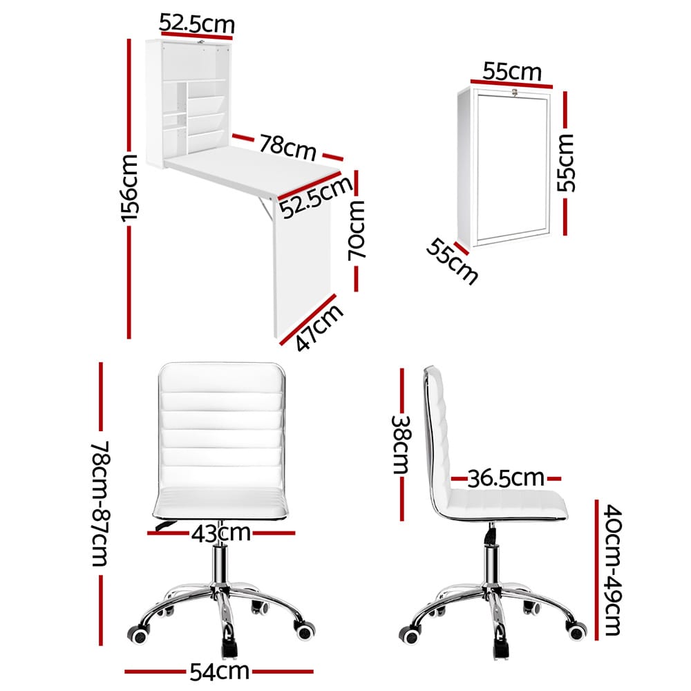 Computer Desk Office Chair Set 78x52.5x156cm