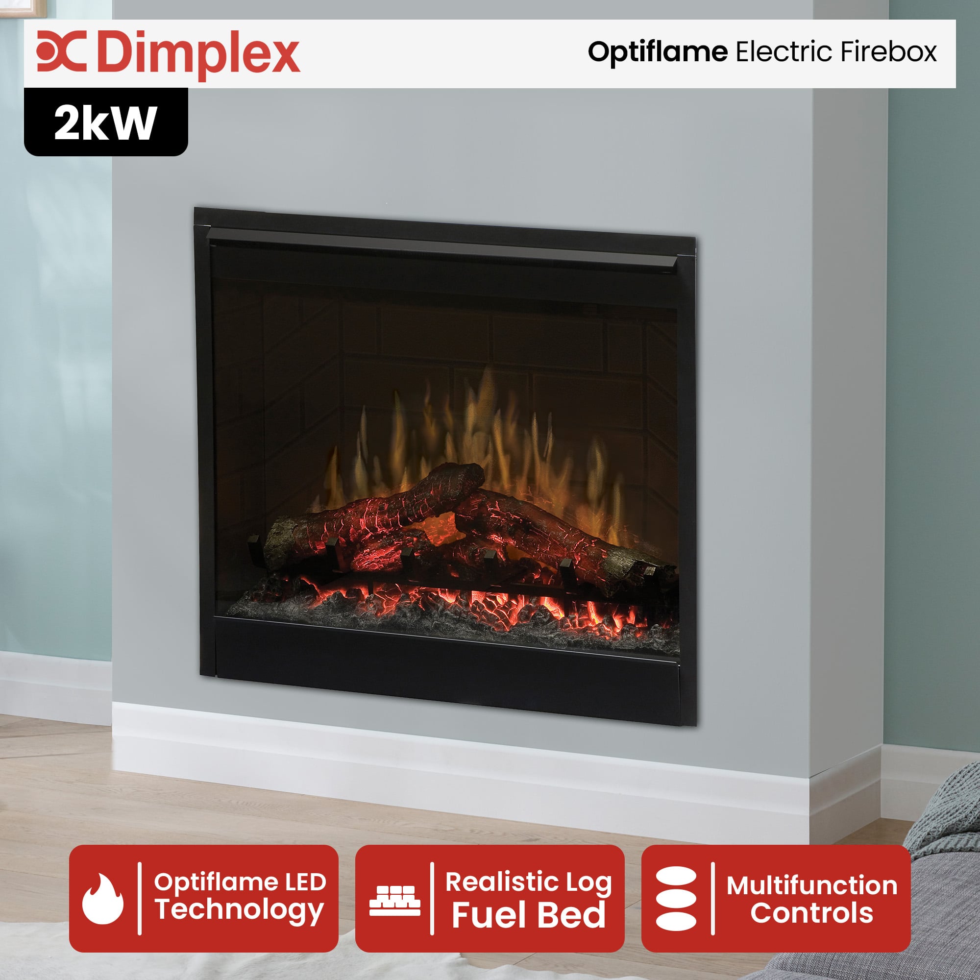 Electric Firebox Heater 26 Inch