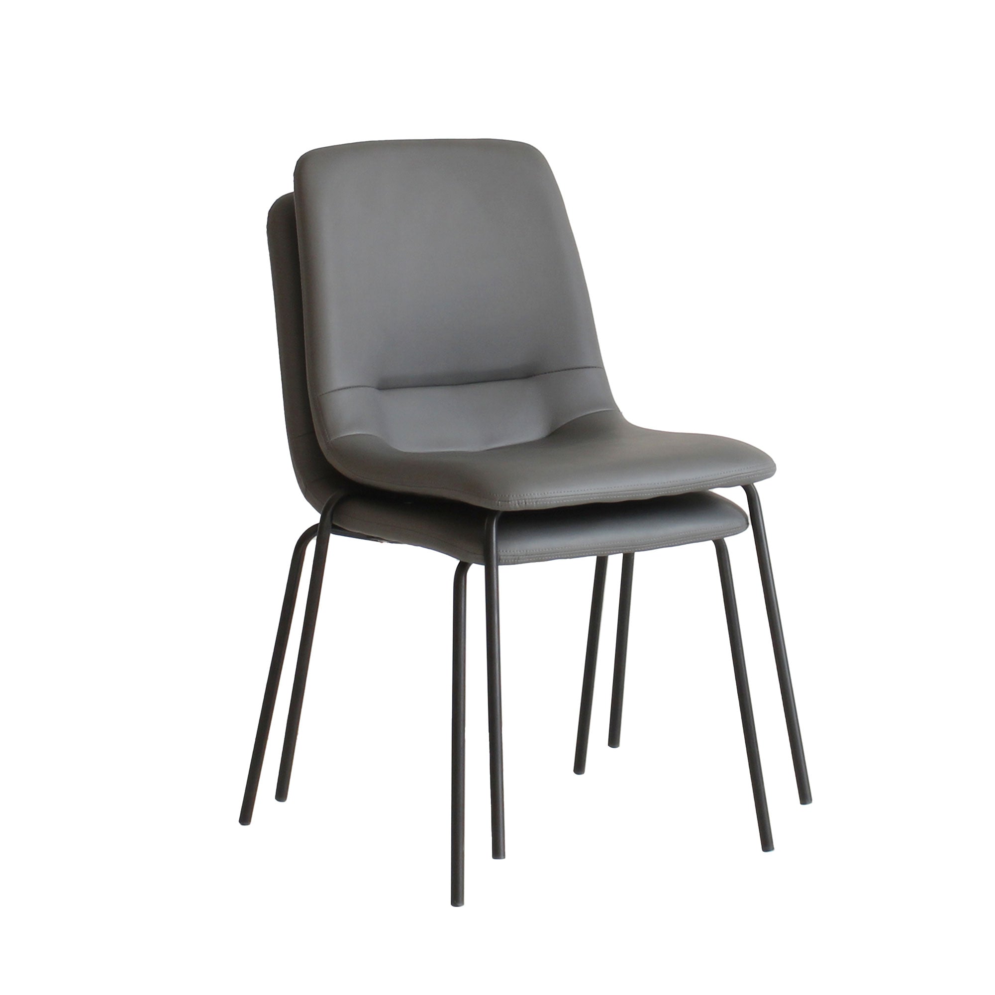 Grey Stackable Dining Chairs 46x49x83cm