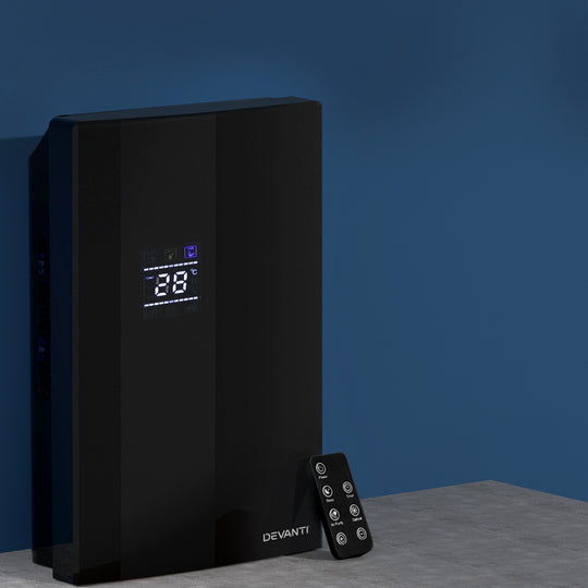 Dehumidifier 2L Air Purifier Black - Devanti Purify