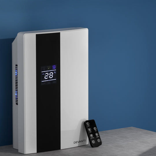 Dehumidifier 2L Air Purifier White - Devanti
