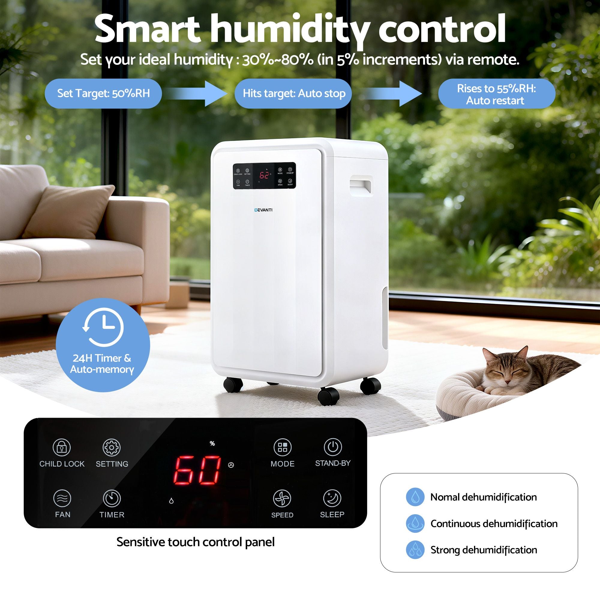 70L Commercial Dehumidifier 8.5L Tank | Simpledeals