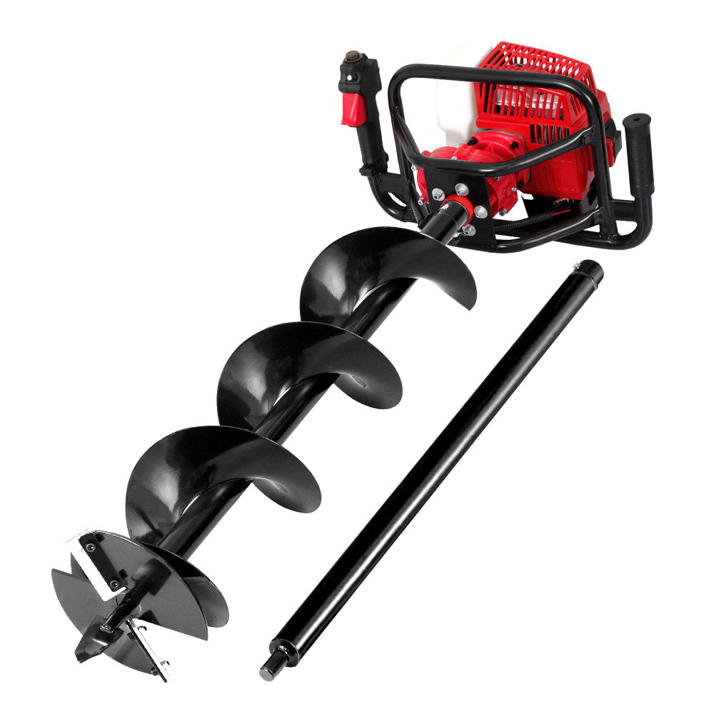65CC Post Hole Digger 200mm Petrol Drill Extension Bits Auger