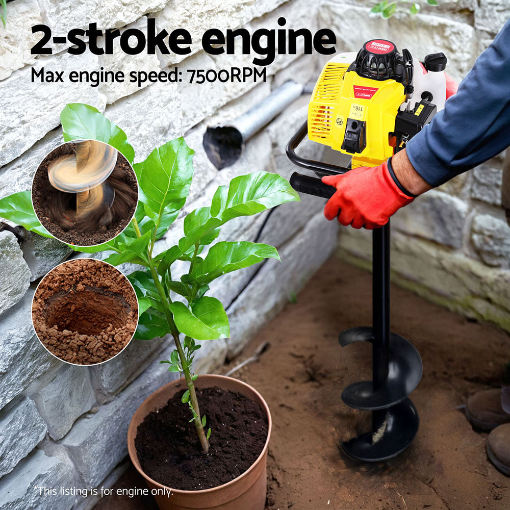 82Cc Post Hole Digger Motor Only Petrol Engine Yellow | Yellow colour