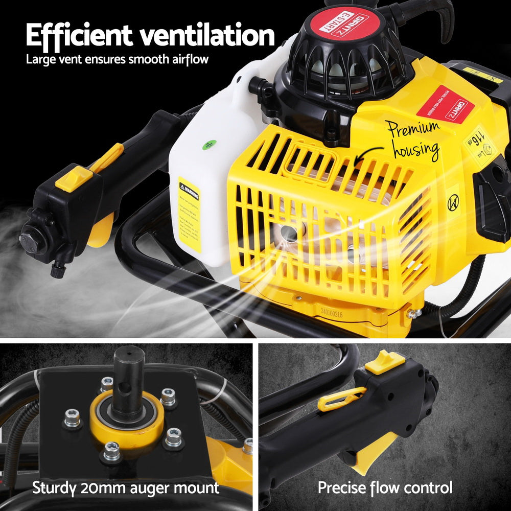 82Cc Post Hole Digger Motor Only Petrol Engine Yellow