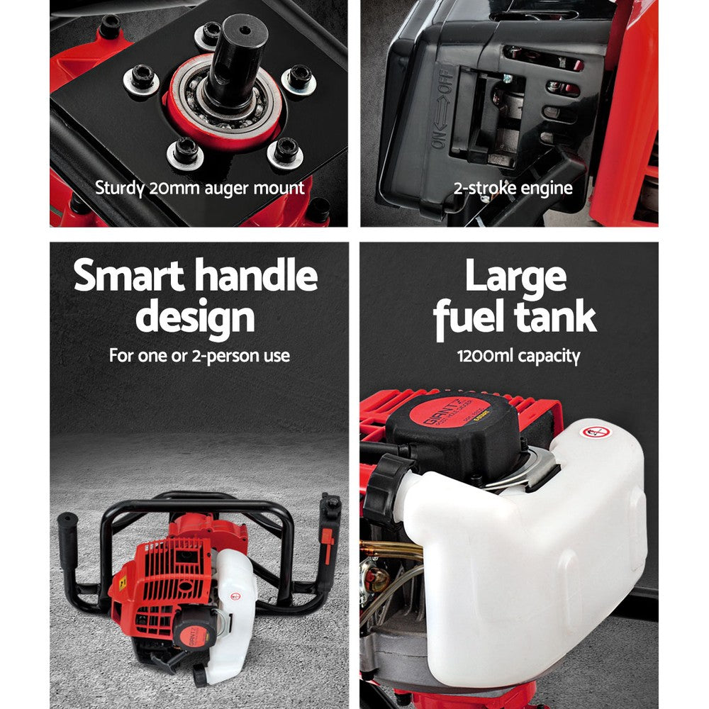 92Cc Post Hole Digger Motor Only Petrol Engine Red