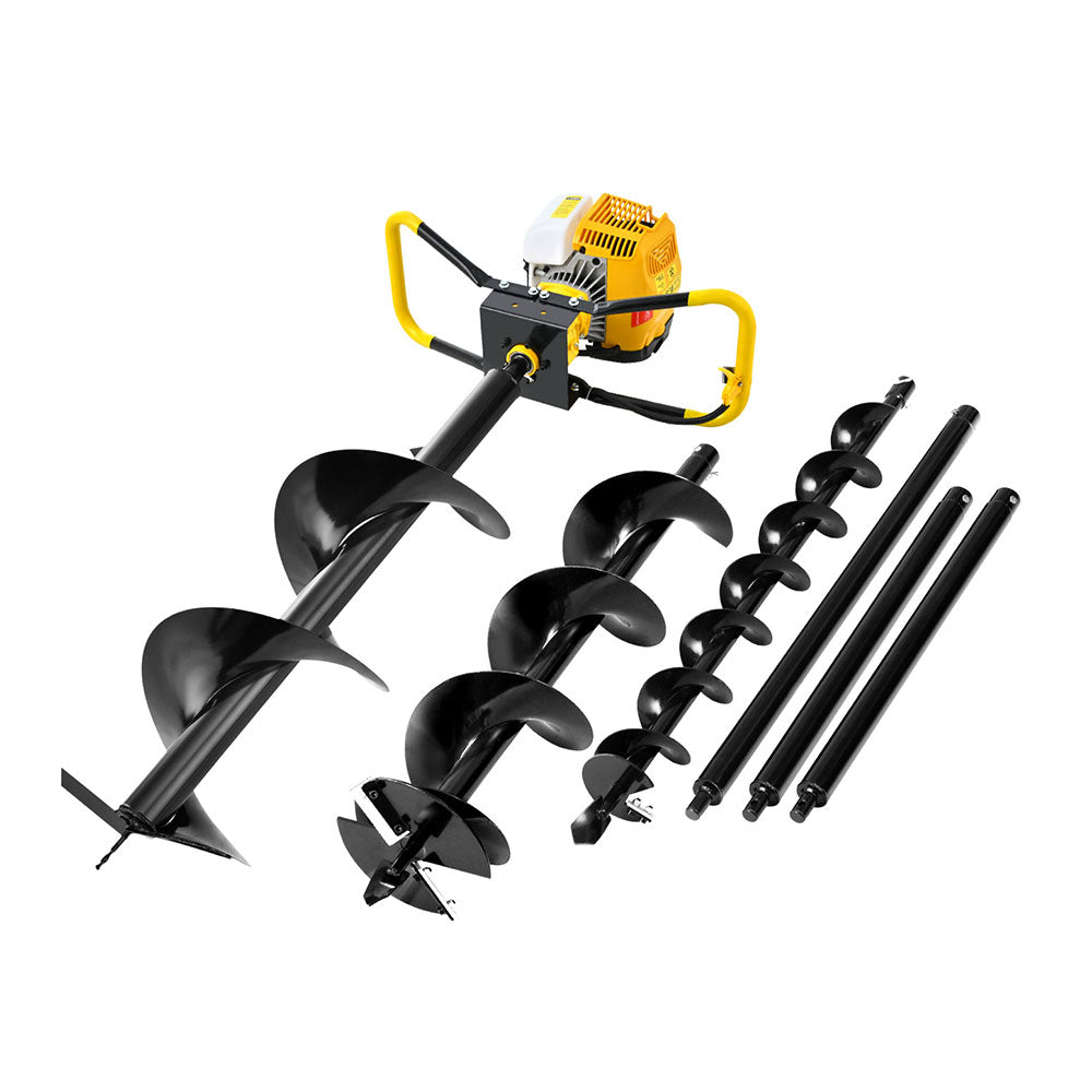 Outdoor Power Equipment - 74CC Heavy-Duty Post Hole Digger with Auger Bits