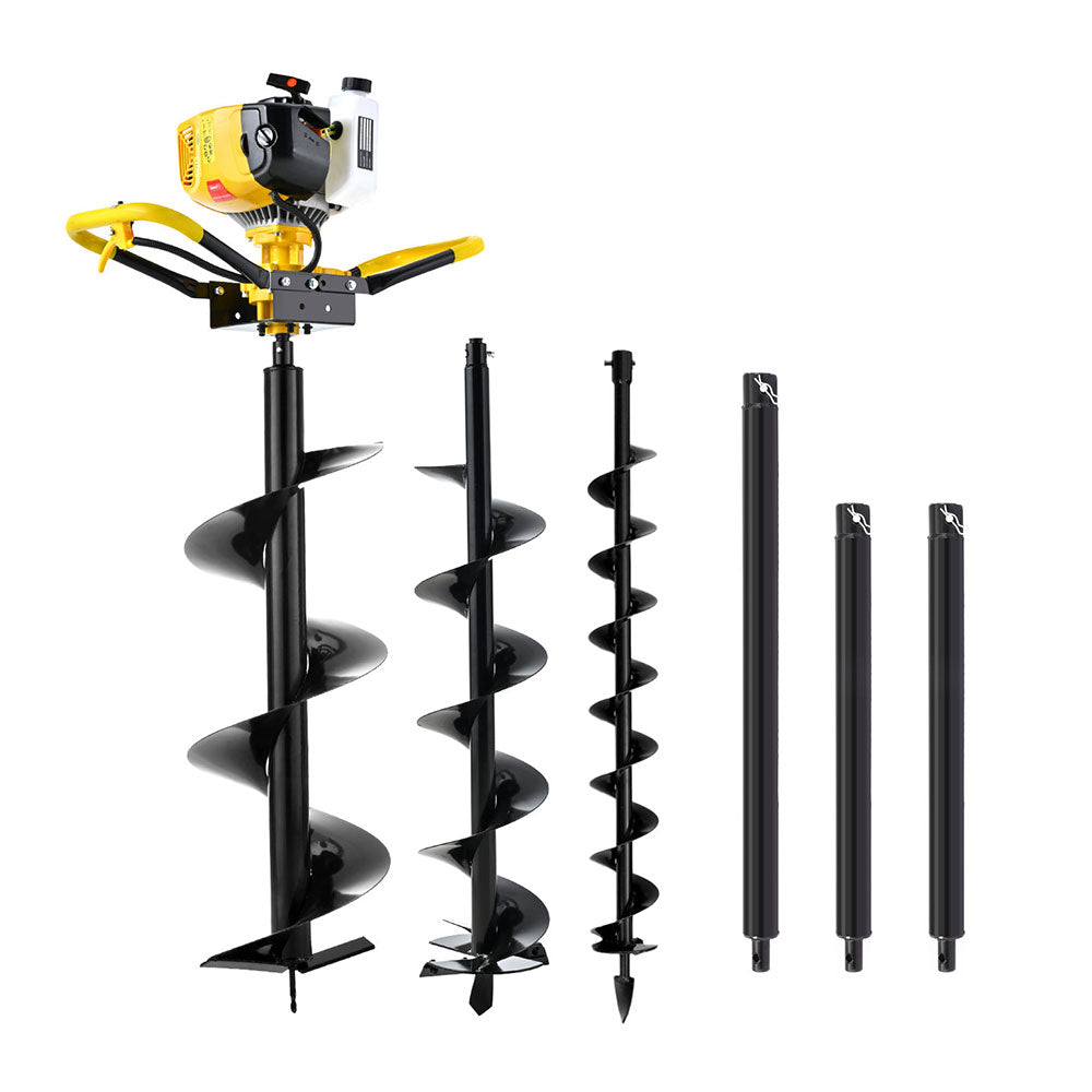 74CC Heavy-Duty Post Hole Digger with Auger Bits, Outdoor Power Equipment