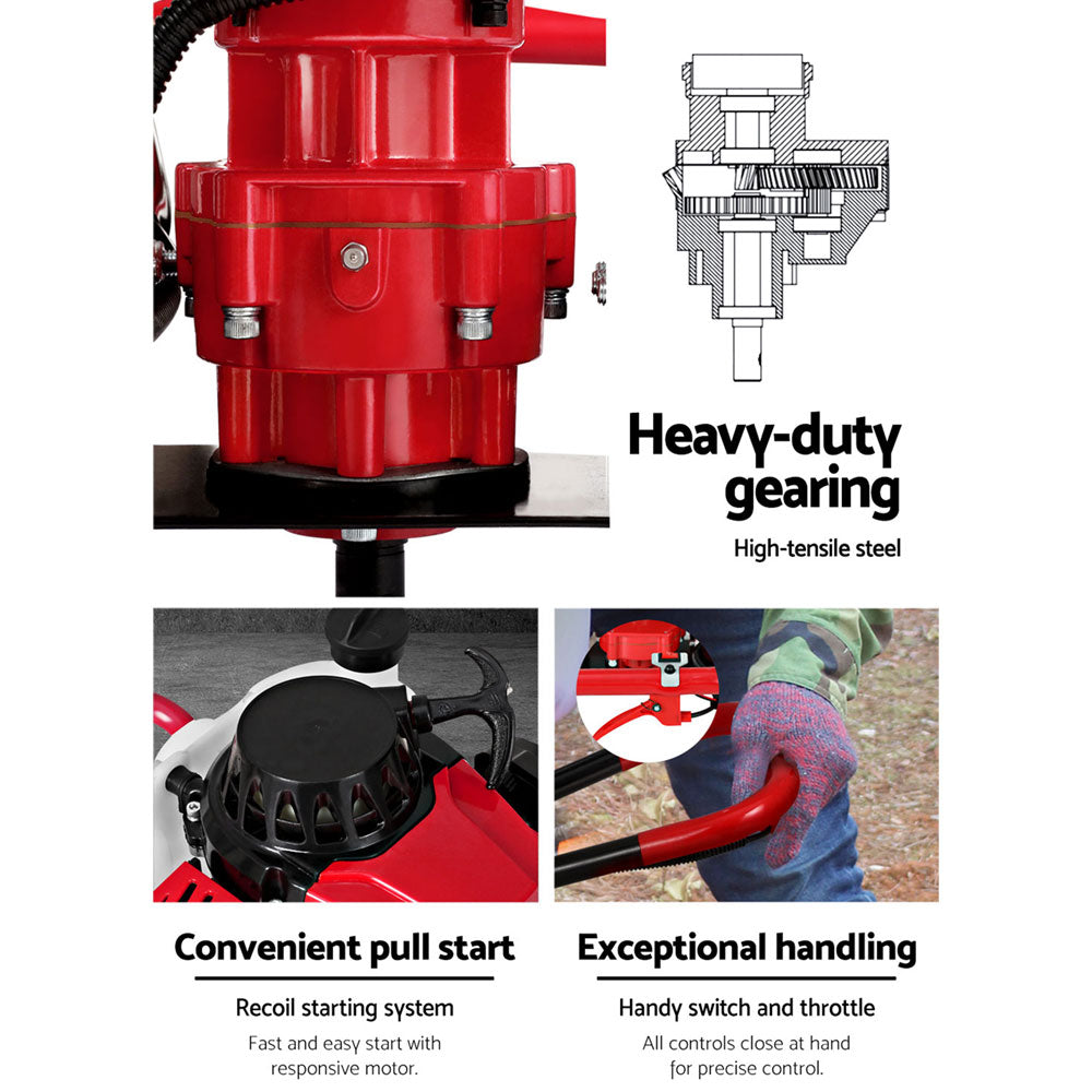 80cc Petrol Post Hole Digger Engine 3kW Motor Heavy Duty Auger Driver