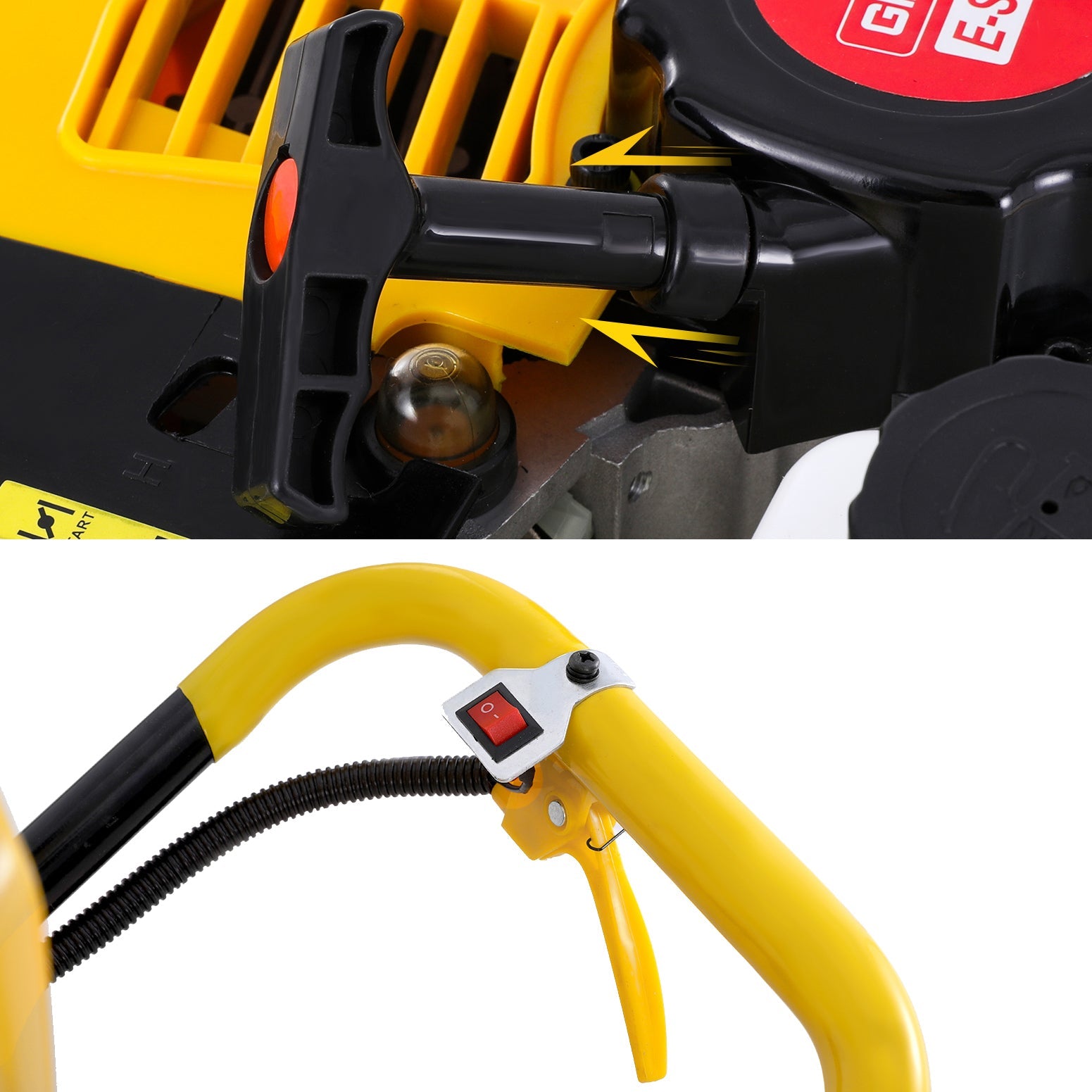 74Cc Post Hole Digger Motor Only Petrol Engine Yellow, Yellow colour
