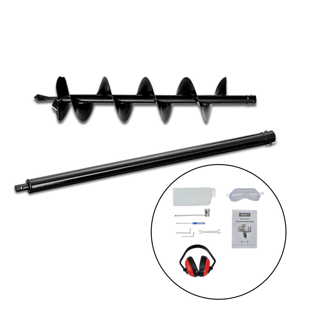 80Cc Post Hole Digger 200Mm Petrol Drill Extension Bits Auger