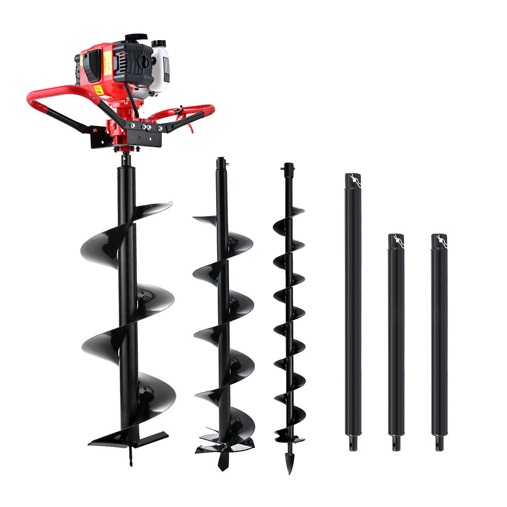 65CC Powerful Post Hole Digger with Auger Bits, Drill & Screwdriver Accessories