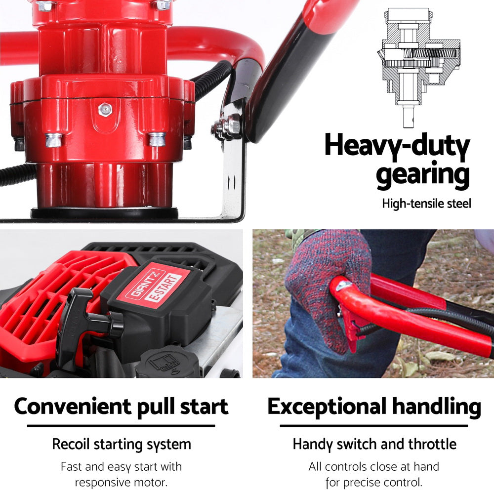 65CC Post Hole Digger Motor Only Petrol Engine Red | Red colour