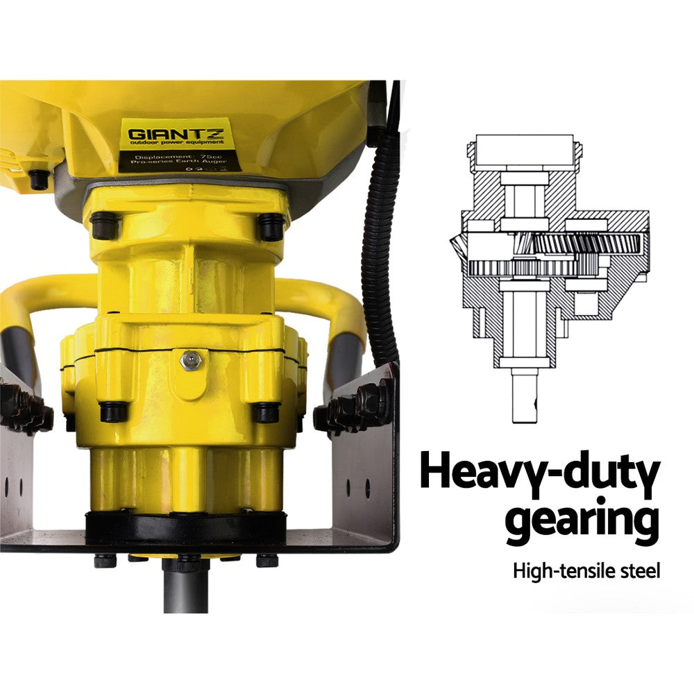80Cc Post Hole Digger Motor Only Petrol Engine Yellow
