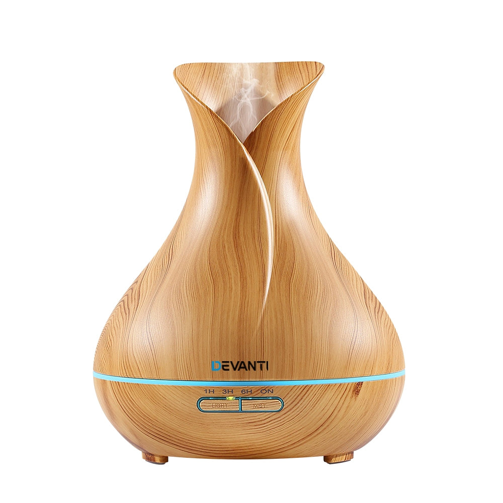Aroma Diffuser 400ml Wood Grain Essential Oil Ultrasonic Aromatherapy Light