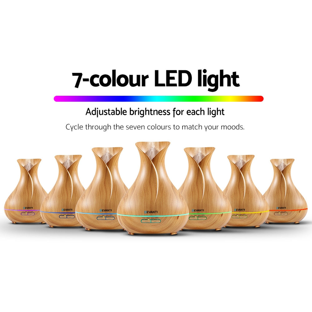 Aroma Diffuser 400ml Wood Grain Essential Oil Ultrasonic Aromatherapy Light