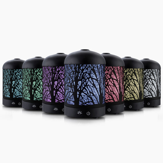 160ml Black Aroma Diffuser Ultrasonic Aromatherapy Mist - Devanti Led Night Light