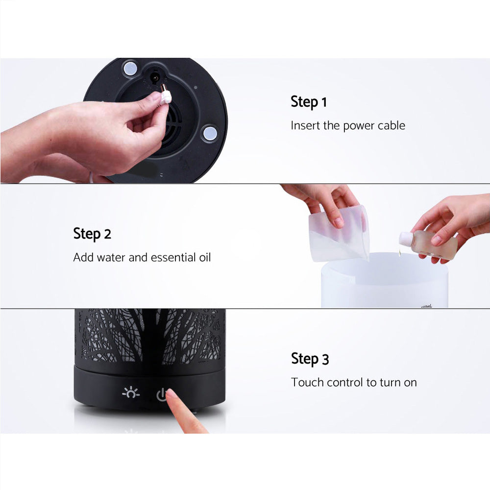 160ml Black Aroma Diffuser Ultrasonic Aromatherapy Mist