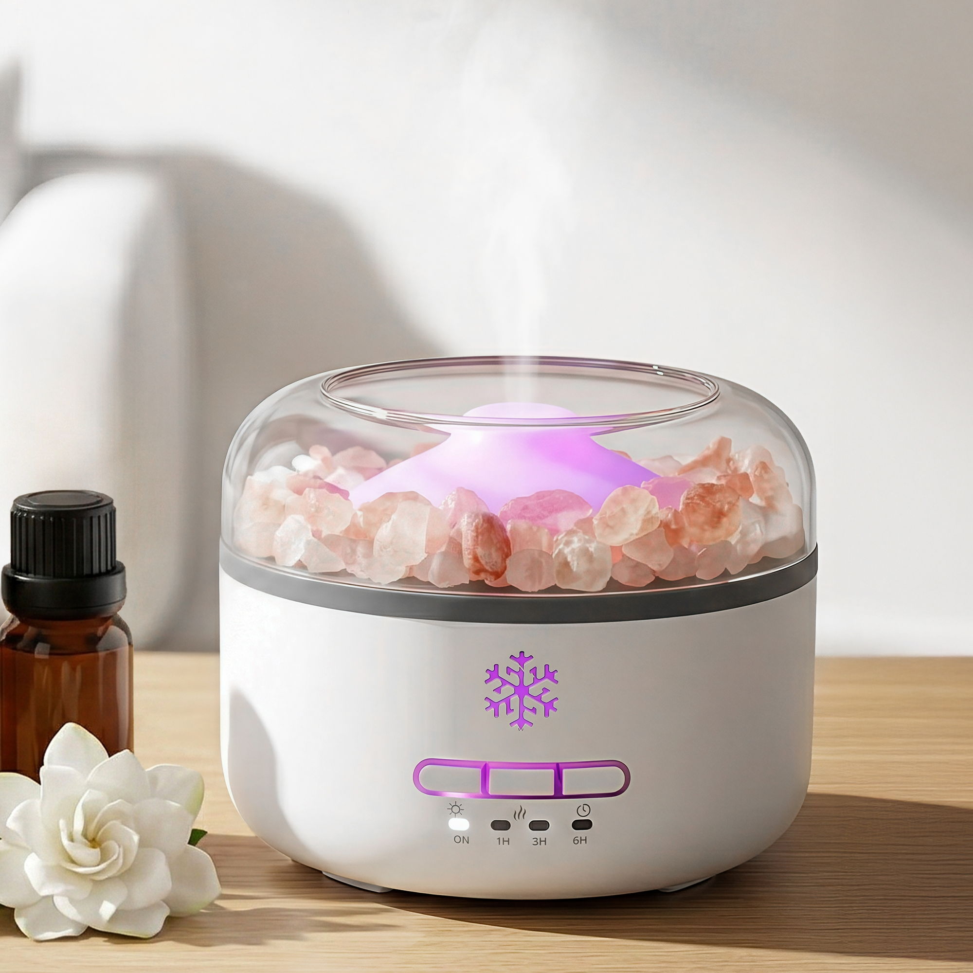 150ml Salt Lamp Aroma Diffuser Ultrasonic Humidifier Purifier LED Light