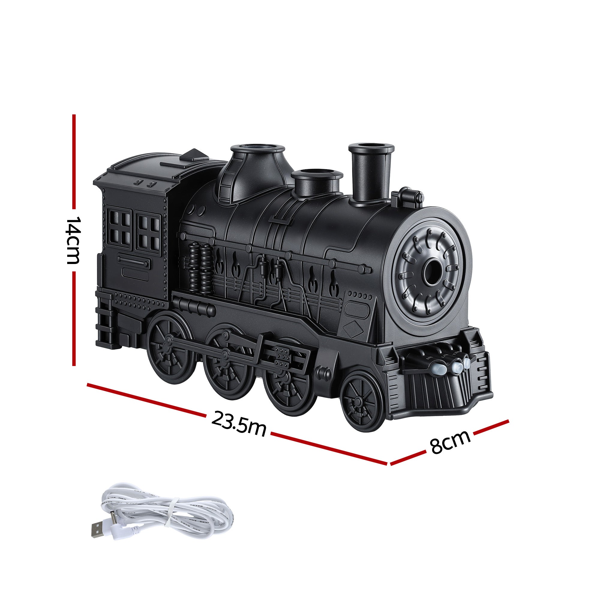 Train Aroma Diffuser 300ml Essential Oil Humidifier with Smoke Ring LED Timer