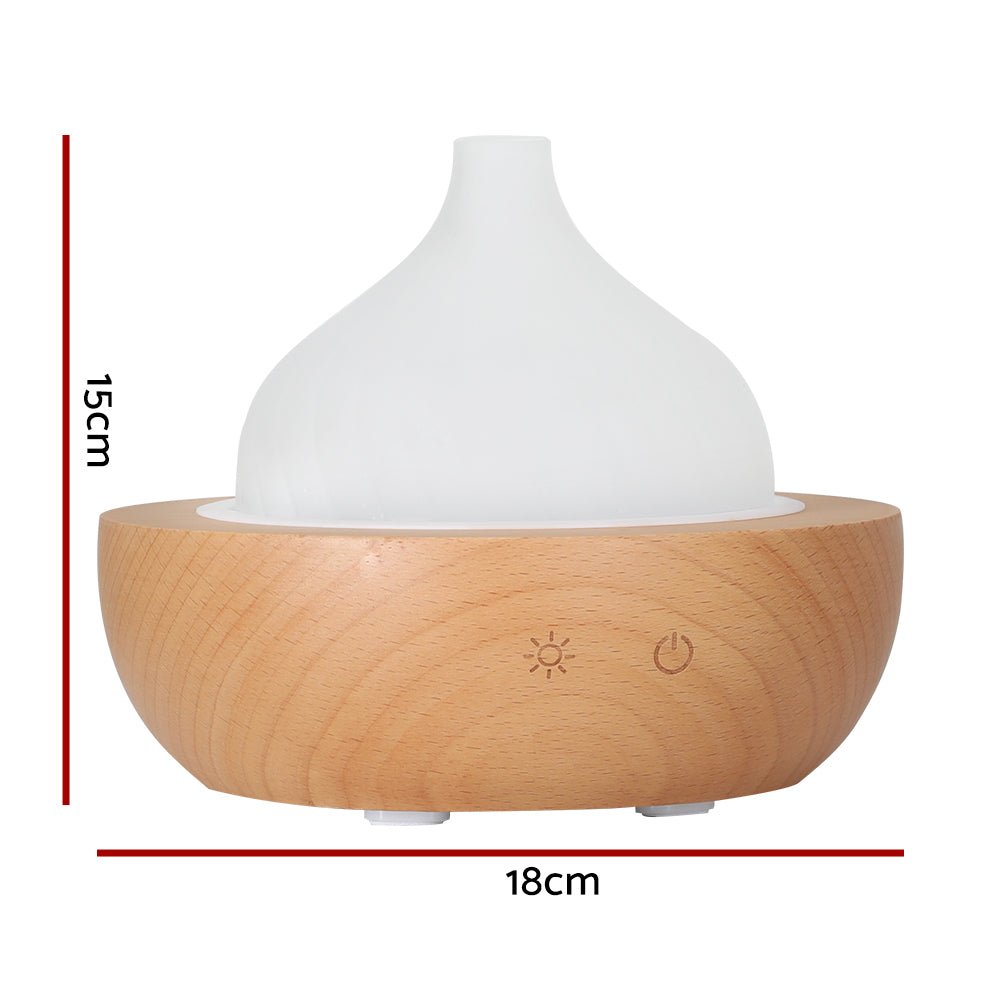 Aroma Aromatherapy Diffuser Led Oil Ultrasonic Air Humidifier Glass Wood